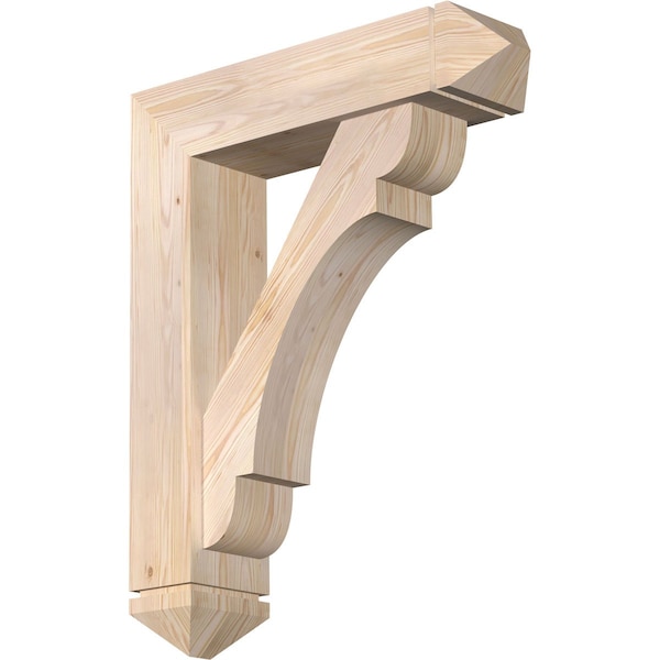 Ekena Millwork Olympic Arts and Crafts Smooth Bracket w/ Offset Brace, Douglas Fir, 7 1/2"W x 30"D x 38"H BKT0806X30X38OLY03SDF - main